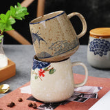 YWDL 380ml Japanese Retro Style Ceramic Coffe Mug Kiln Glaze Milk Breakfast Cups Home Teacup Tumbler Water Mug Gift For Friends