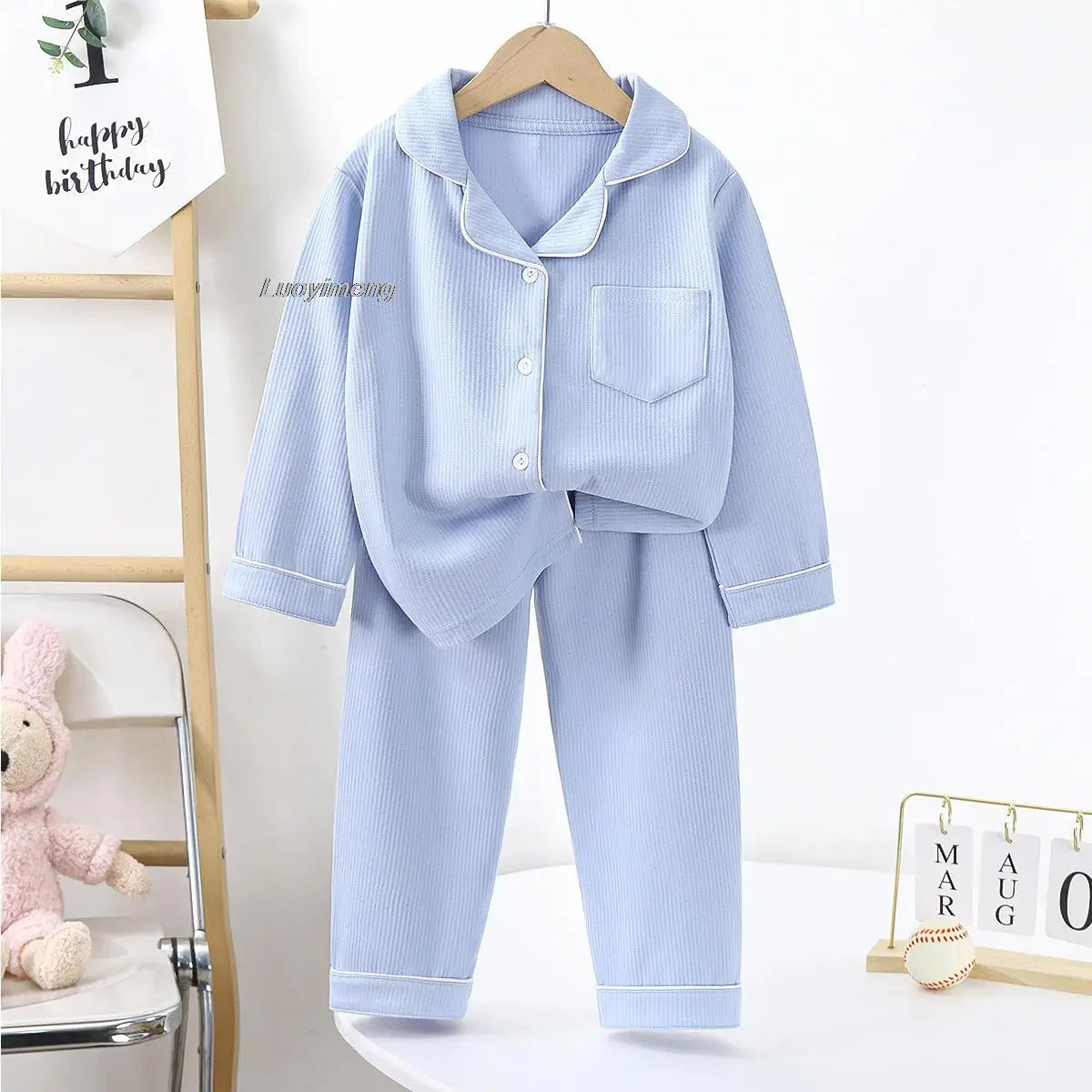 Teenager Boy Girl Pajamas Set Kids Spring Autumn Cute Baby Sleepwear Long Sleeve Birthday Gift School Loungewear 1-16Y Pijamas