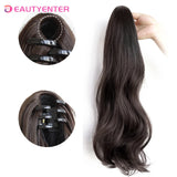 BEAUTYENTER Synthetic Straight Long Wig Hair Ponytail Grab clip Bow Pony Tail For Woman Fake Hairpiece For Black Women