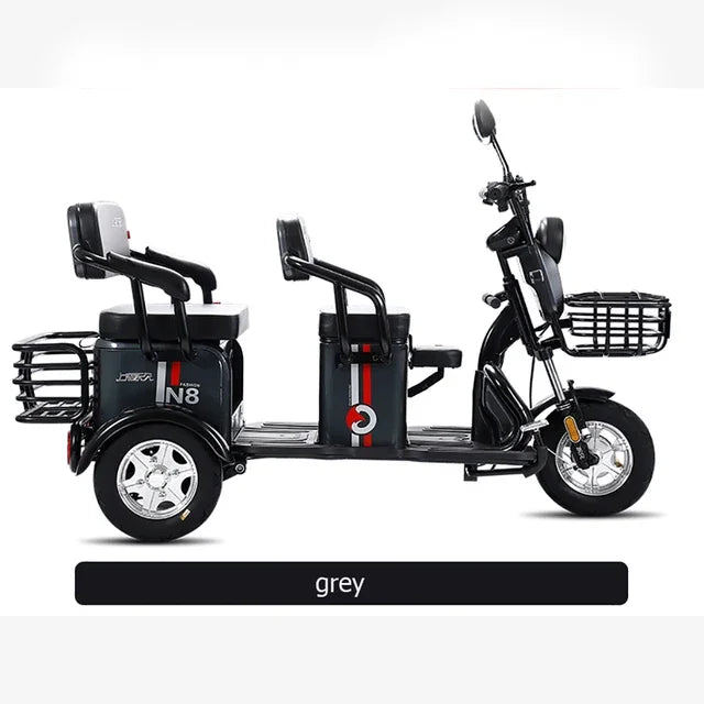 600W 48V  Three-wheeled Electric Motorcycle with Lithium Battery Range to 65KM  Ebike for Elderly