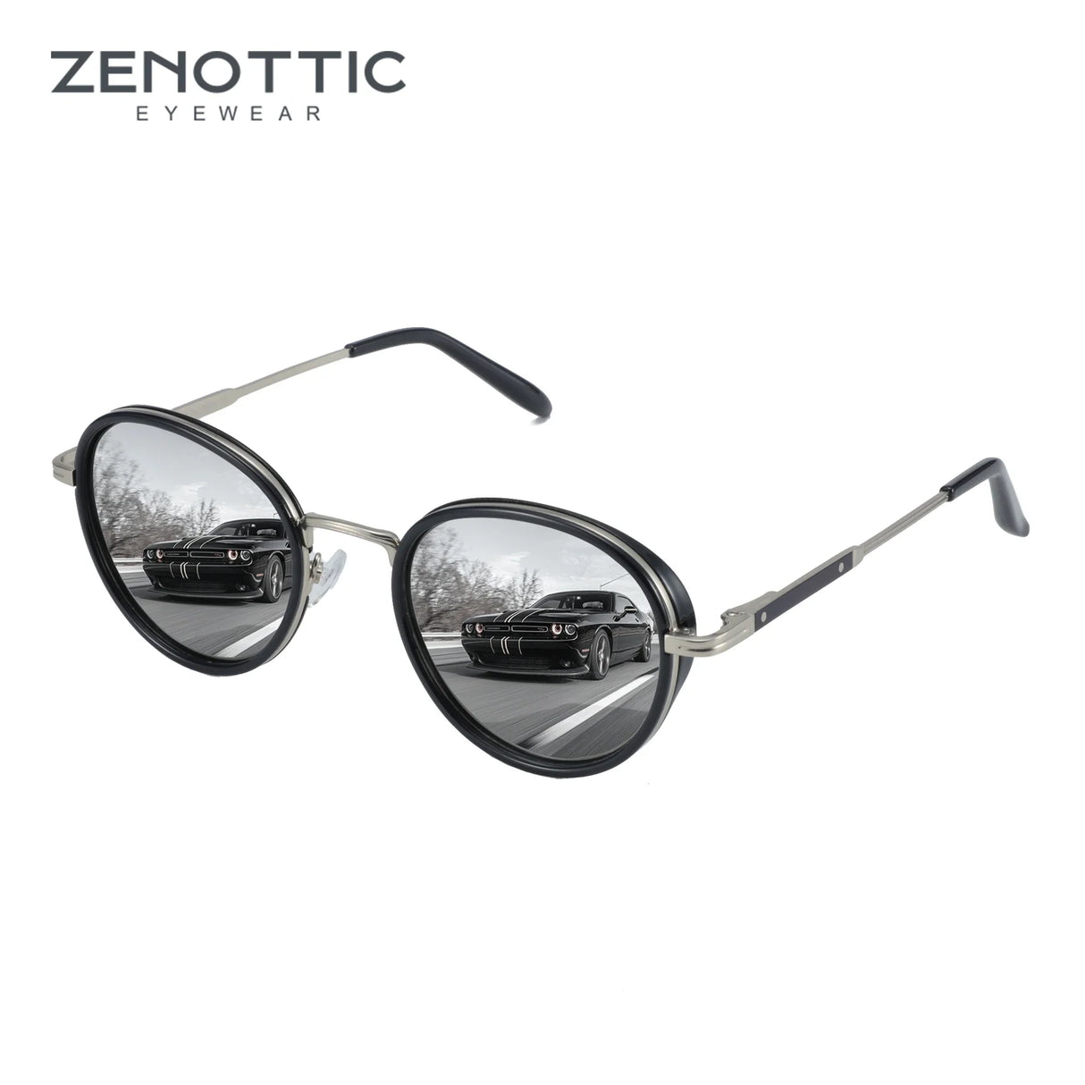 ZENOTTIC 2023 2024 Steampunk Sunglasses Rrtro Round Polarized Sun Glasses for Women Men Vintage UV400 Shades 430002