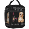 Custom Dachshund And Wine Funny Dog Lunch Bag Women Thermal Cooler Insulated Lunch Boxes for Children School