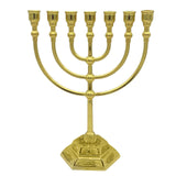 7 Branch Menorah Candle Holder Jerusalem Temple 12 Tribes of Israel Menorah 6.68/5.11-inch Height Antique Hanukkah Candle Stand