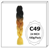 24Inch Synthetic Long Jumbo Ombre Braiding Hair For Women Colorful Braids 100g Rainbow Hair Gray Black Orange Red Yellow Blue