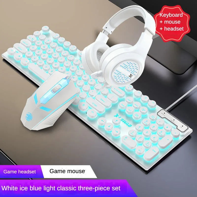 Cool Backlit Floating Button Design 104 Keys Waterproof And Dustproof Ergonomic Gamer Mouse And Keyboard And Headset Kit