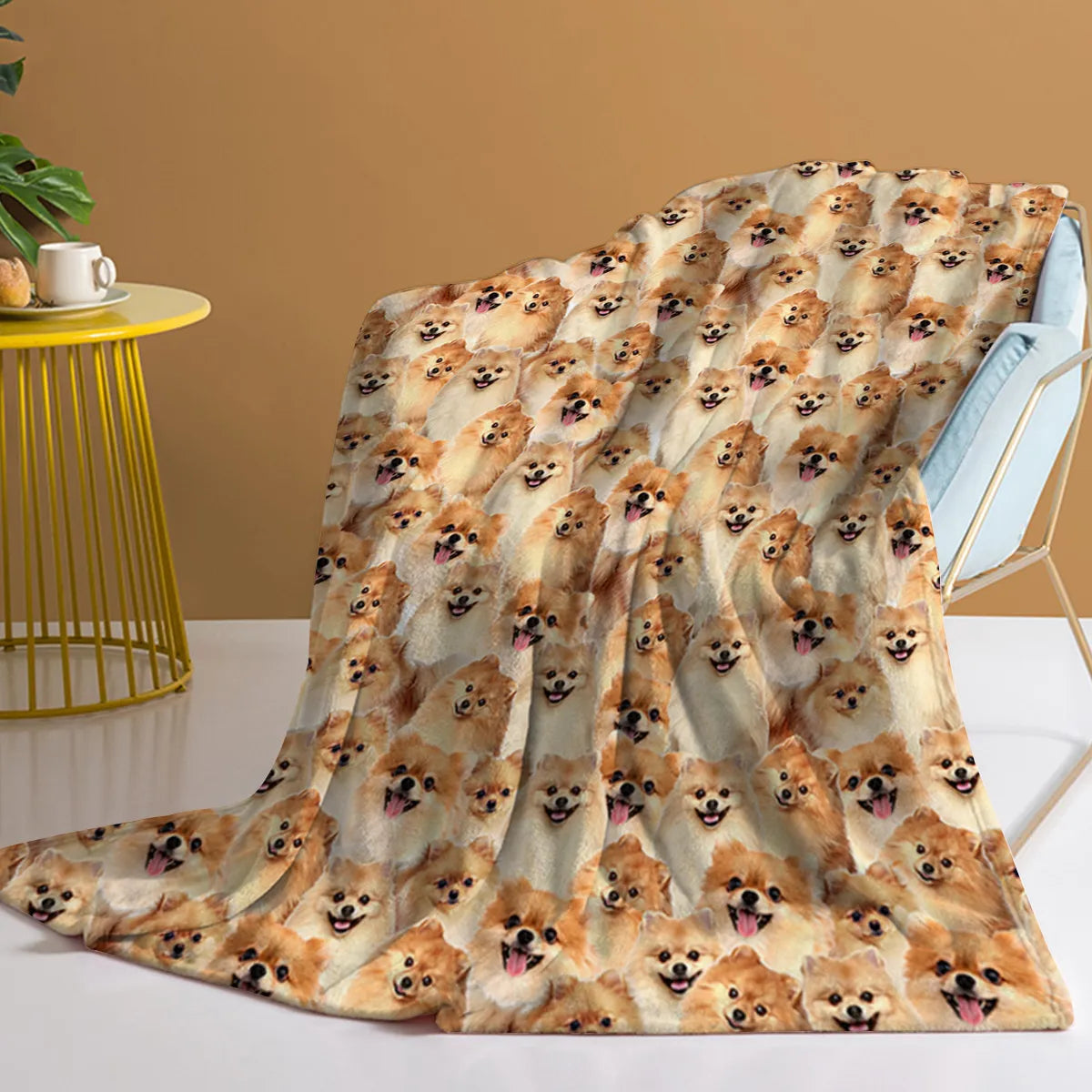 Pomeranian Throw Blanket Fuzzy Dog Blanket for Kids Pomeranian Gifts for Pomeranian Lovers Cozy Blanket for Couch Sofa Bed