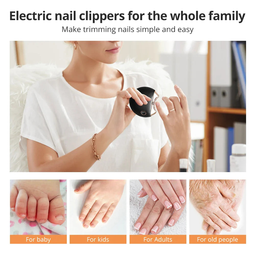 Electric Automatic Nail Scissors Finger Toe Clippers Nail Trimming Polishling Cutter Adults Baby Safe Manicure Grinder Tools