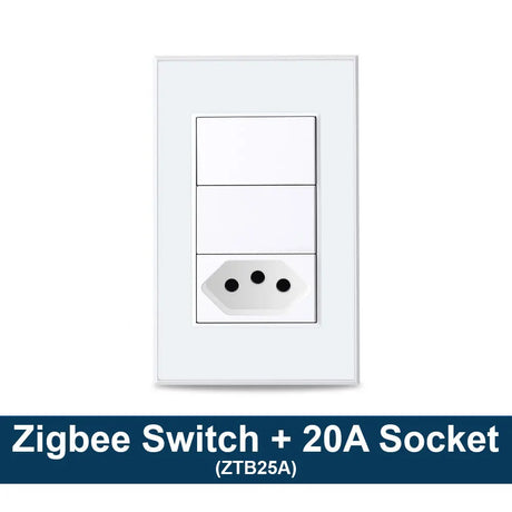 Zemismart Tuya Zigbee Smart Brazil Socket 10A 20A Two Brazil Outlets Alexa Google Home Smart Life App Control