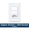 Zemismart Tuya Zigbee Smart Brazil Socket 10A 20A Two Brazil Outlets Alexa Google Home Smart Life App Control