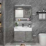 Marble Bathroom Cabinet Combination Solid Wood Intelligent Simple Luxurious Bathroom Cabinet Sink Washbasin Furniture YX50BC