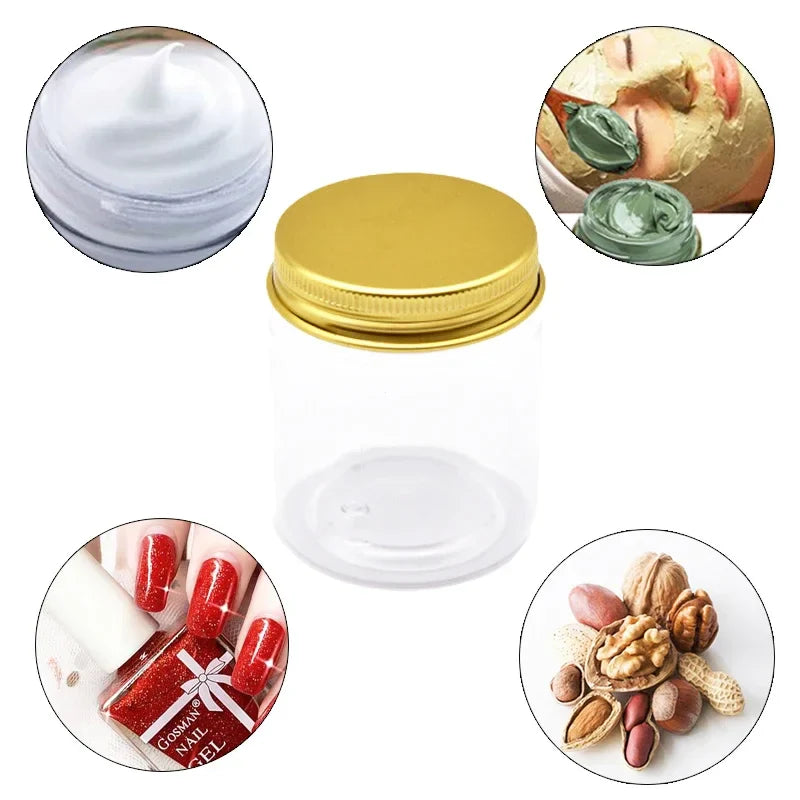 12Pcs Plastic Jar With Lids Clear Cosmetic Refillable Bottles Sample Pot Shampoo Cream Container Travel Accessories 200/250ML