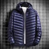 Oversized thin and light hooded men's down jacket large size coat man puffer plus size winter jacket men 12XL 11XL 13XL 14XL