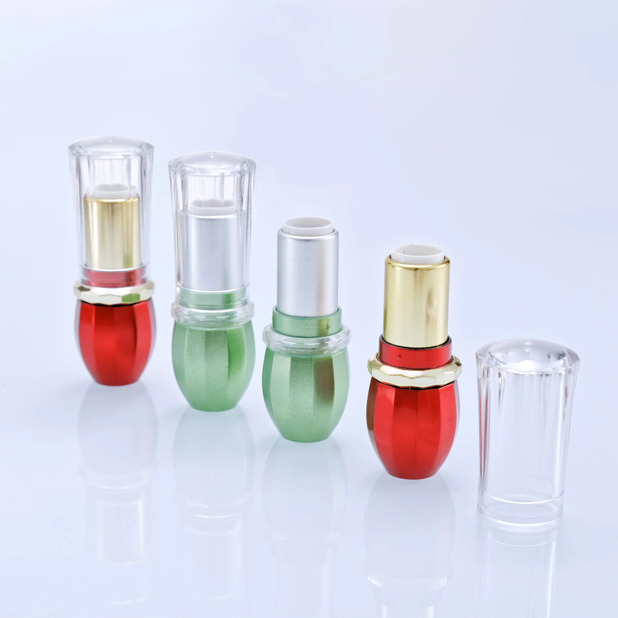 12.1mm DIY Green Bottle Lipstick Refillable Wholesale Lip Balm Fillers Empty Lip Rouge Accessories Lip Gloss Container