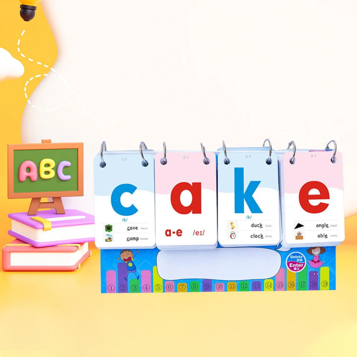 Montessori Phonetic Reading Letters Alphabet Sight Words Calendar Flash Cards Learning Toy English Phonics Card Desk Calendar