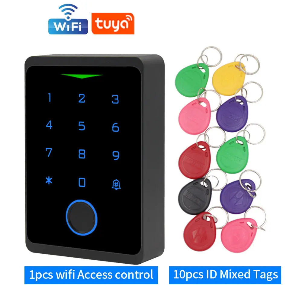 Tuya WIFI Fingerprint Access Control Kits Security Protection Waterproof Outdoor Keypad Door Opener Rfid Digital Electronic Lock