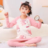 Autumn Cotton Sleepwear Sets for Children Baby Girls Lovely Heart Pajamas 2Pcs Long Sleeve Shirts+Pants Loungewear Kids Clothing