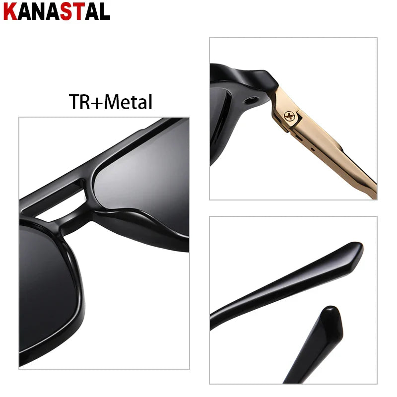 Men's Polarized Sunglasses UV400 TR Metal Colorful Square Eyeglasses Frames Beach Outdoors Driving Travel Women Visor Eyewear