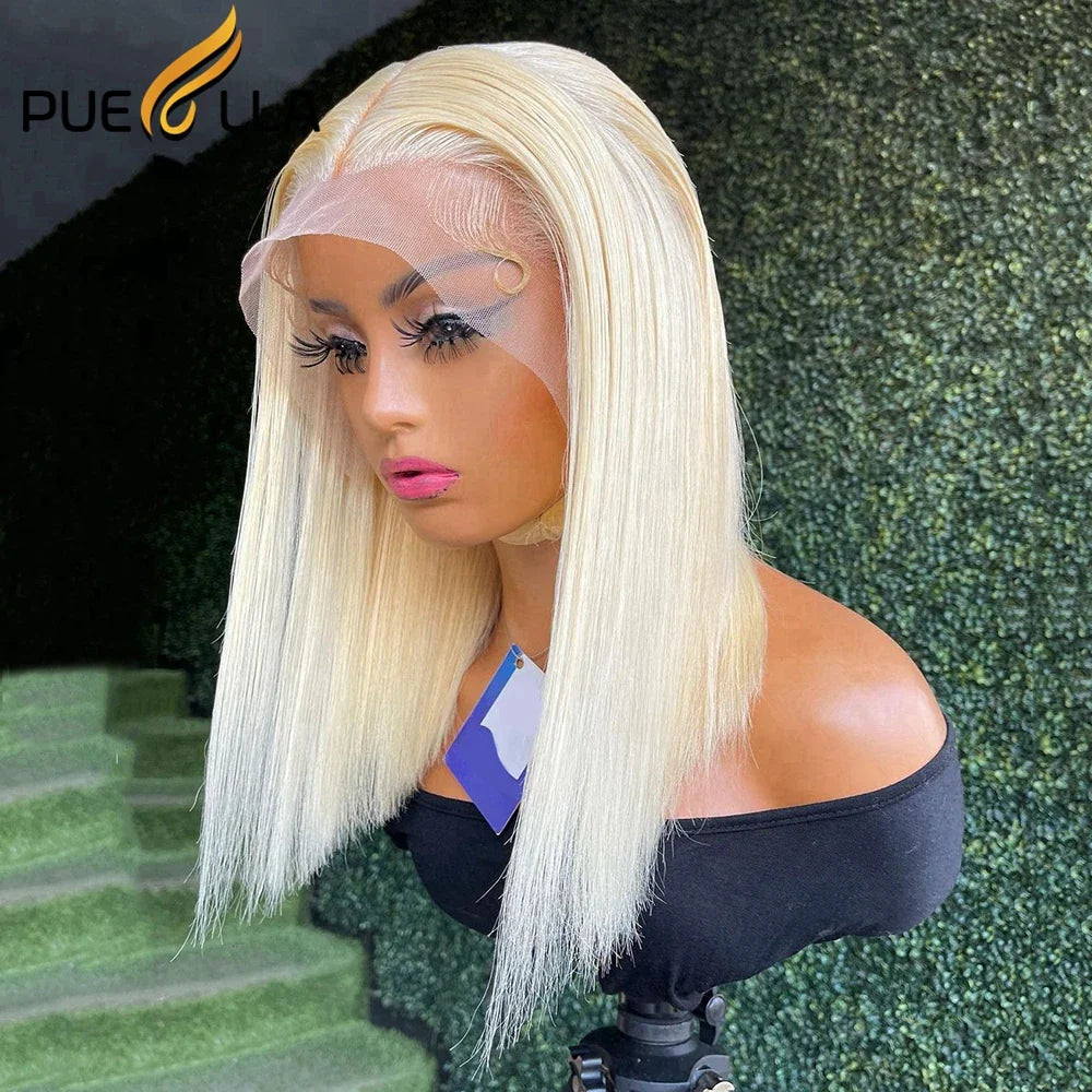 Ombre Honey Blonde New 13x4 Lace Front Short Bob Wig Transparent Pixie Cut Grey 613 Human Hair 13x6 Frontal Wigs For Women