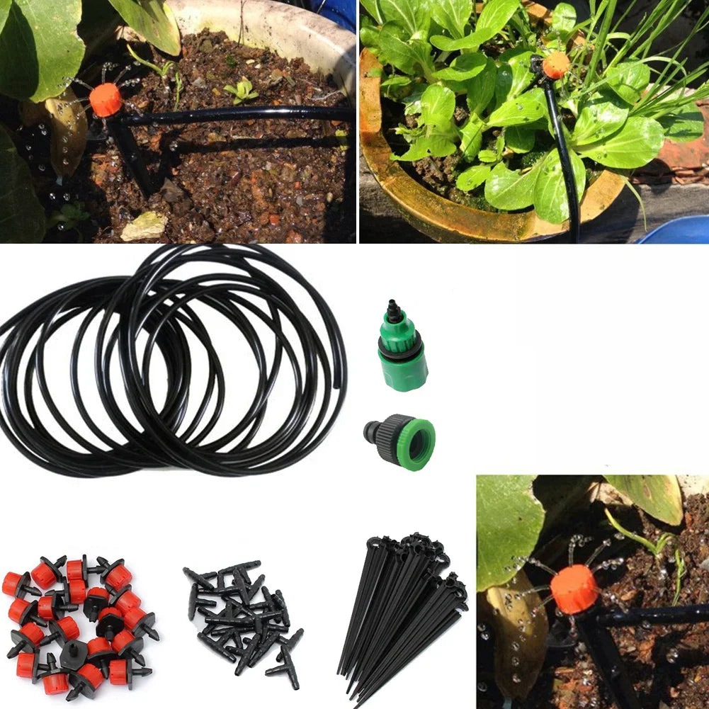 5/15/25m Garden Water Irrigation Kit Adjustable Automatic Garden Watering System Equipment Accessories for Balcony Flowerpot