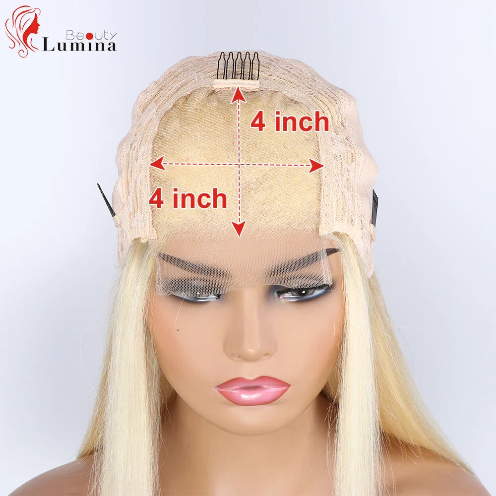 613 Honey Blonde Color 13x4 Lace Front Human Hair Wigs for Women 4x4 Lace Closure Brazilian Straight Frontal Wigs Human Hair 613