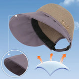 Women\'s large brim sunscreen hat for beach outing in summer Outdoor Beach UV Protection Sunshade Cap Casual Big Brim Bucket Hat