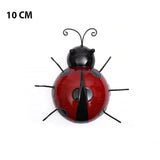 3D Metal Ladybugs Wall Mounted Decor Garden Creative Cute Insect Sculptures Outdoor Patio Lawn Fence Statues Decoration Supplies