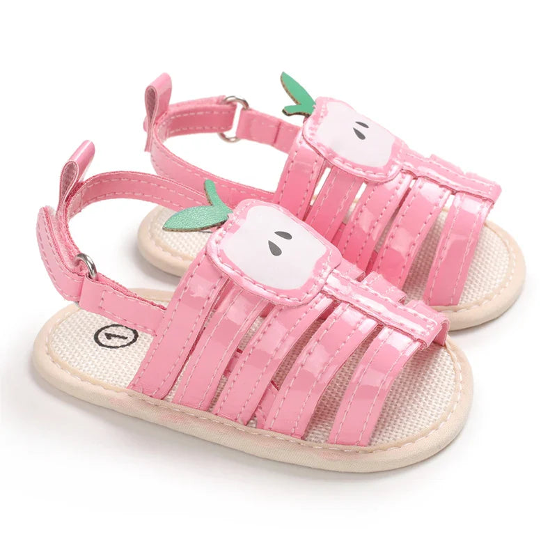 Summer Fashion Newborn Pink Baby Shoes Non-slip Cloth Bottom Shoes For Girls Elegant Breathable Leisure Baby First Walking Shoes