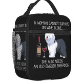 Custom Dachshund And Wine Funny Dog Lunch Bag Women Thermal Cooler Insulated Lunch Boxes for Children School