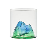 Japanese Whisky Glass Cup 3D Mountain Water Glass Glacier Mug Vodka Wine Cup Glass Fuji Artwork Gift Cocktail Glasses Drinkware