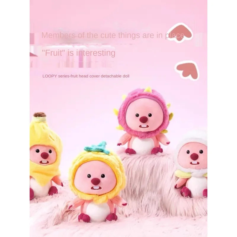 MINISO LOOPY Series - Fruit Head Cover Detachable Doll Cute Beaver Plush Animation Derivatives/Peripheral Products