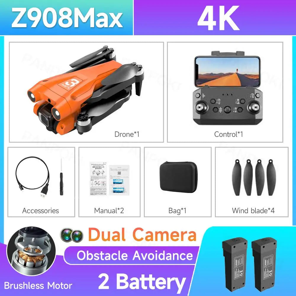 2023 HOT Z908 Pro / MAX Drone 2.4G WIFI Mini 4k Profesional Obstacle Avoidance Helicopter Remote Control Quadcopter RC Dron Toys