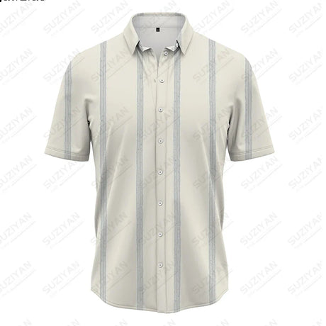 Spring And Summer New Men's Plus Size Beach Casual Dress Fashion Loose Classic Stripe Men's Polo Versatile Shirt