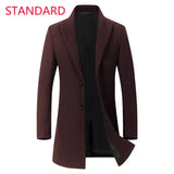 2023 New Autumn and Winter High-end Brand Fashion Boutique Warm Men's Pure Color Casual Business Woolen Woolen Coat Windbreaker