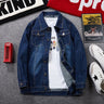 HIQOR Oversize Denim Jacket Male 8xl Men's Fashion Bomber Jacket Cotton Solid Long Sleeve Jacket 2024 New In Jackets Man Coats