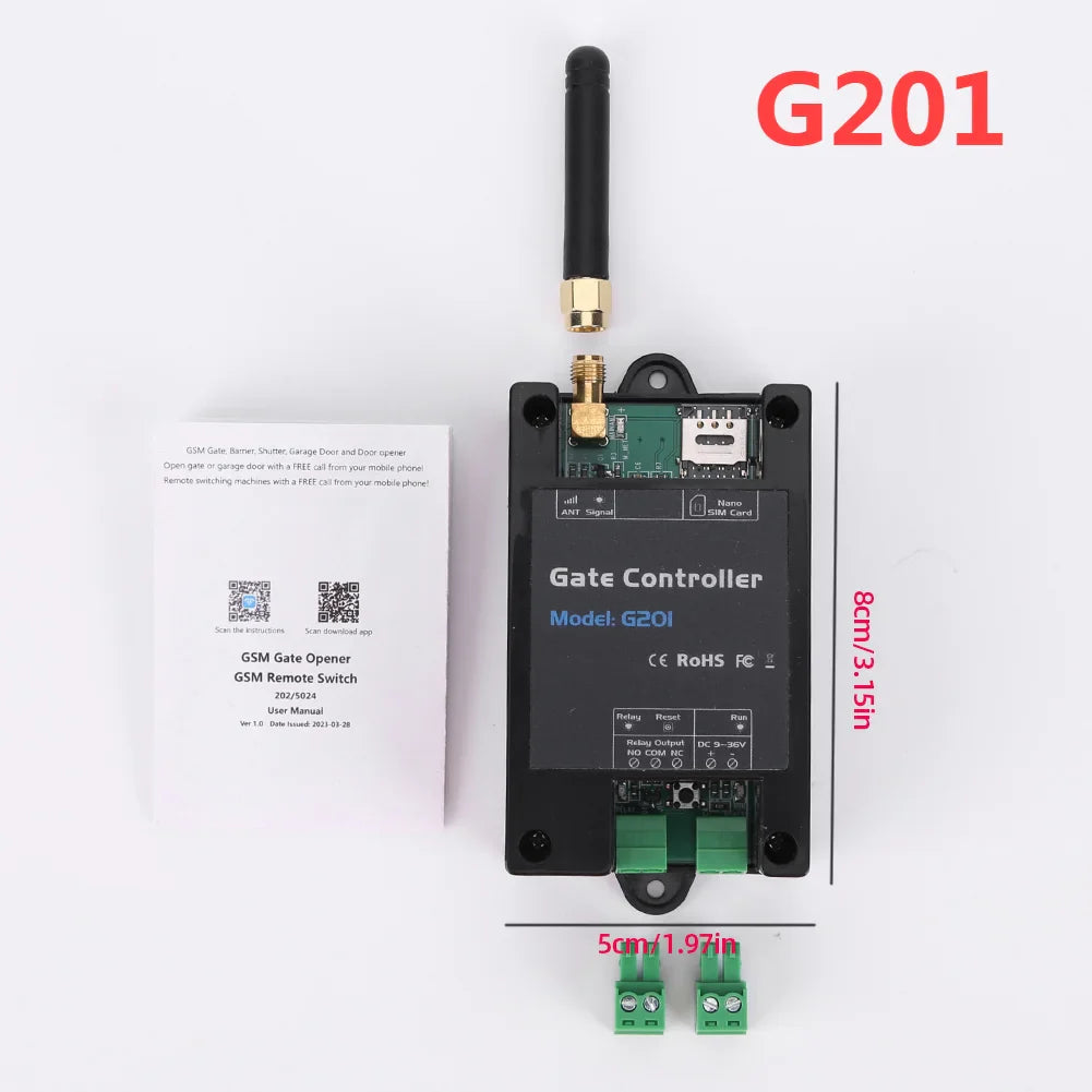 G202/G201 2G Remote Control 200 Users GSM Gate Opener Relay Switch Door Access Wireless Door Opener 850/900/1800/1900MHz