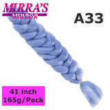 Mirra's Mirror 5 Packs Long Braiding Hair 82 Inch Jumbo Braid Hair Extensions Pure White Yellow Red Blue Synthetic Hair For Bulk