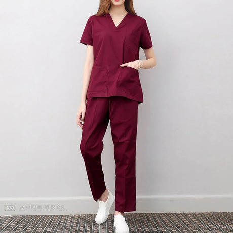 viaoli High Quality New Scrubs uniform Suit beauty pet shop spa uniform salon womens scrub set Work wear scrub suit coat+pants