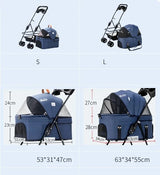 Detachable Pet Trolley 4 Wheel Universal Dog Stroller for Small Dog Cat Carrier Load Bearing 20kg