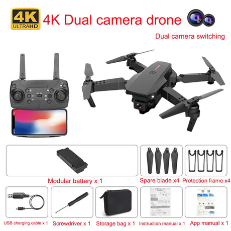 New E88 Quadcopter WIFI FPV Drone Professinal With Wide Angle HD 4K Camera Height Hold RC Foldable Quadcopter Dron Gift Toy