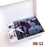 Luxury Tie Set Gift Box For Men Paisley Floral Silk Neck Tie Pocket Squares Cufflinks Tie clips Set Formal Wedding Party Ties