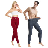 New Fashion Winter Men and Women Warm Pants Plus Fleece Thickened Knee And Waist Heat Protection Underwear Thermal Energy Pants