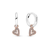 2022 New 925 Sterling Silver DIY Crochet Women's Earrings Heart Shaped Fine Jewelry Suitable As Gifts For Girlfriends