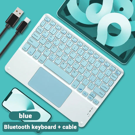 Backlit Touchpad Wireless Keyboard For Android IOS Huawei Xiaomi Tablet For iPad Pro Air Mini 6 Korean Russian Spanish Keyboard