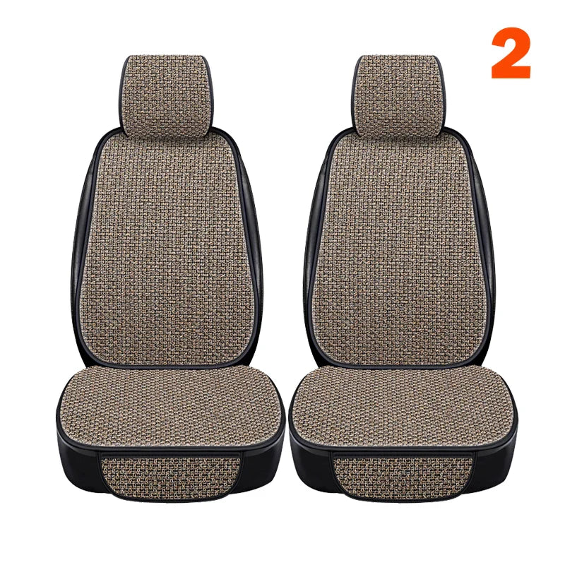 New Flax Car Seat Cover Protector Linen Front Rear Back Cushion Protection Pad Mat Backrest for Auto Interior Truck Suv Van