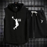 Summer Men's Two Piece Set CasualT-Shirt and Shorts Set Mens Sports Suit Fashion Short Sleeve Tracksuit Hooded T-shirt