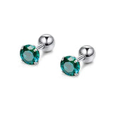 1 Pair CZ Ear Stud Mixed Colors Cartilage Earrings Set Stainless Steel Barbell Studs Earrings Helix Tragus Piercing 2-8mm