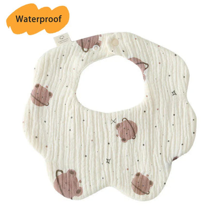 New Thickened 7 Layers Cotton Waterproof Baby Bibs Cute Print Saliva Towel Newborn Burp Cloths for Boys Girls Feeding Drool Bib