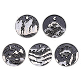 Outdoor Natural Scenery 3-6pcs/set Enamel Pins Custom Cosmic Mountains Travel Brooches Lapel Badges Jewelry Gift for Friends