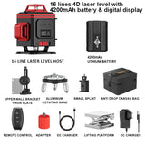 WEIDDW 3D/4D 12/16 Lines Laser Level Horizontal Vertical with Remote Control 360°Self-leveling Professional 8 lines Laser Levels