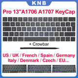 Full Keycaps US UK Spain French Korean For Macbook Pro Retina 13" A1706 15" A1707 Keyboard Keys Replacement key cap 2016 2017